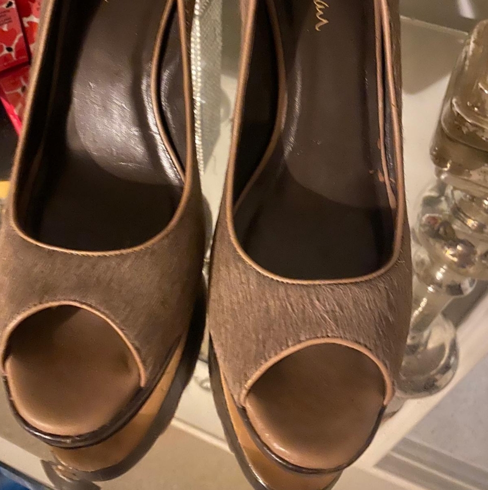 Cole Haan Women's Brown Peep Toe Pumps